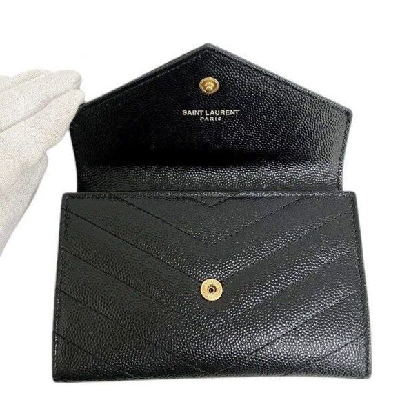 Yves Saint Laurent Small Envelope Wallet Black Branded Accessories Card - Picture 3 of 9